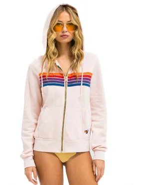 5 Stripe Zip Hoodie, Light Pink/Purple Orange