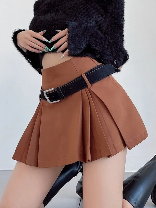 Academic belt mini skirt