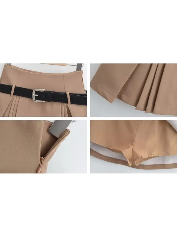 Academic belt mini skirt