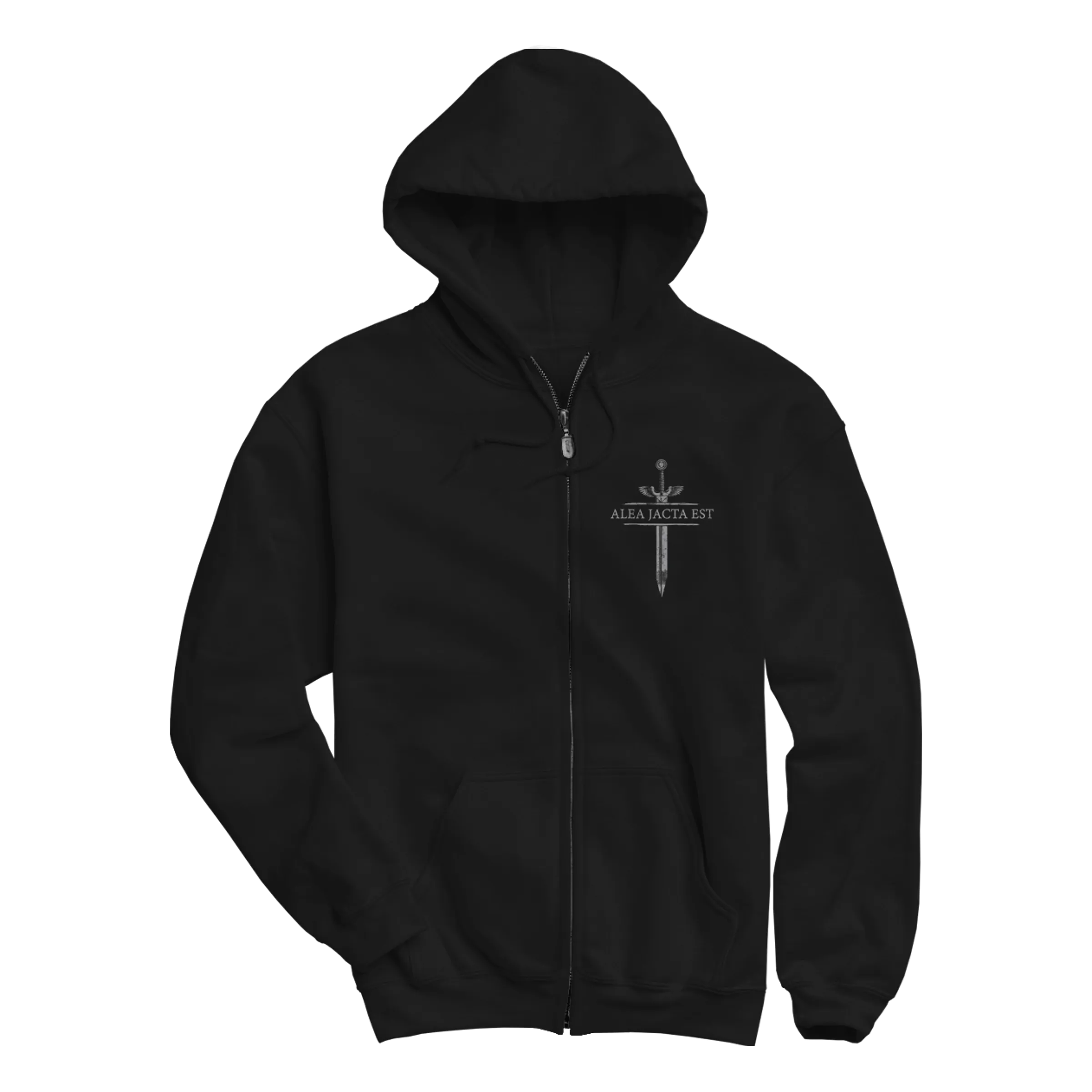 ALEA JACTA EST "Dillon" Black Zip-Up Hoodie