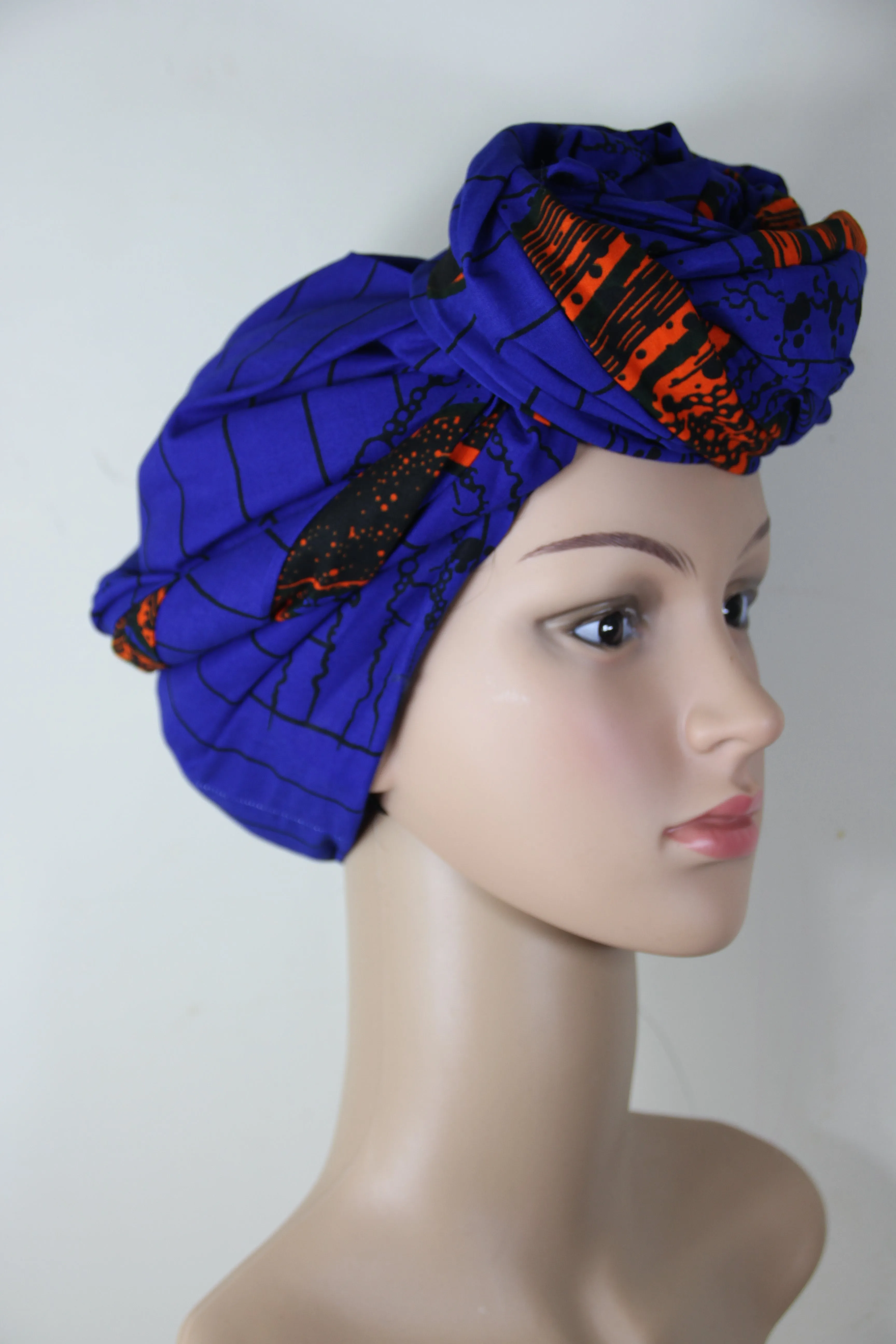 Alisha Blue Ankara Headwrap/Scarf