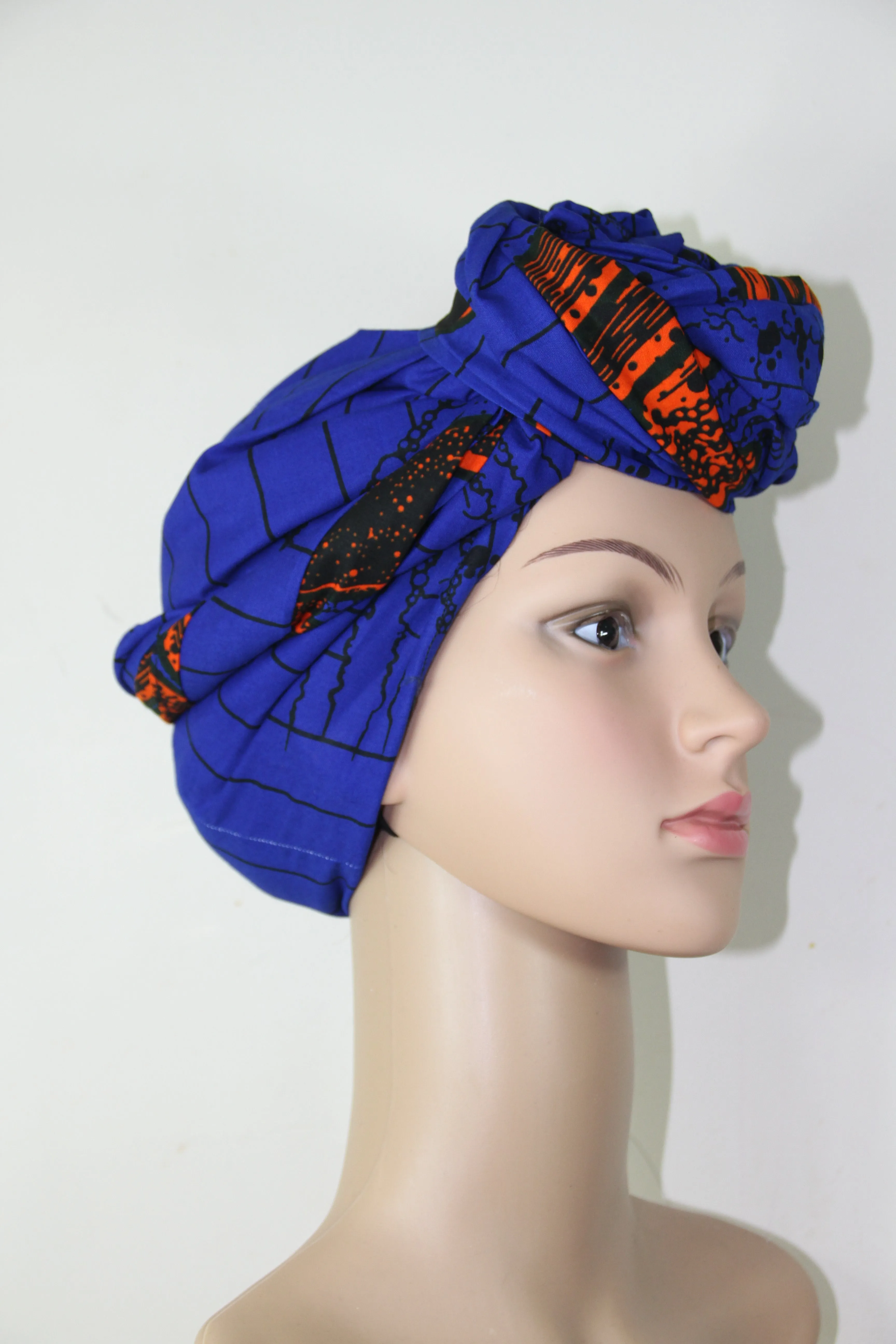 Alisha Blue Ankara Headwrap/Scarf