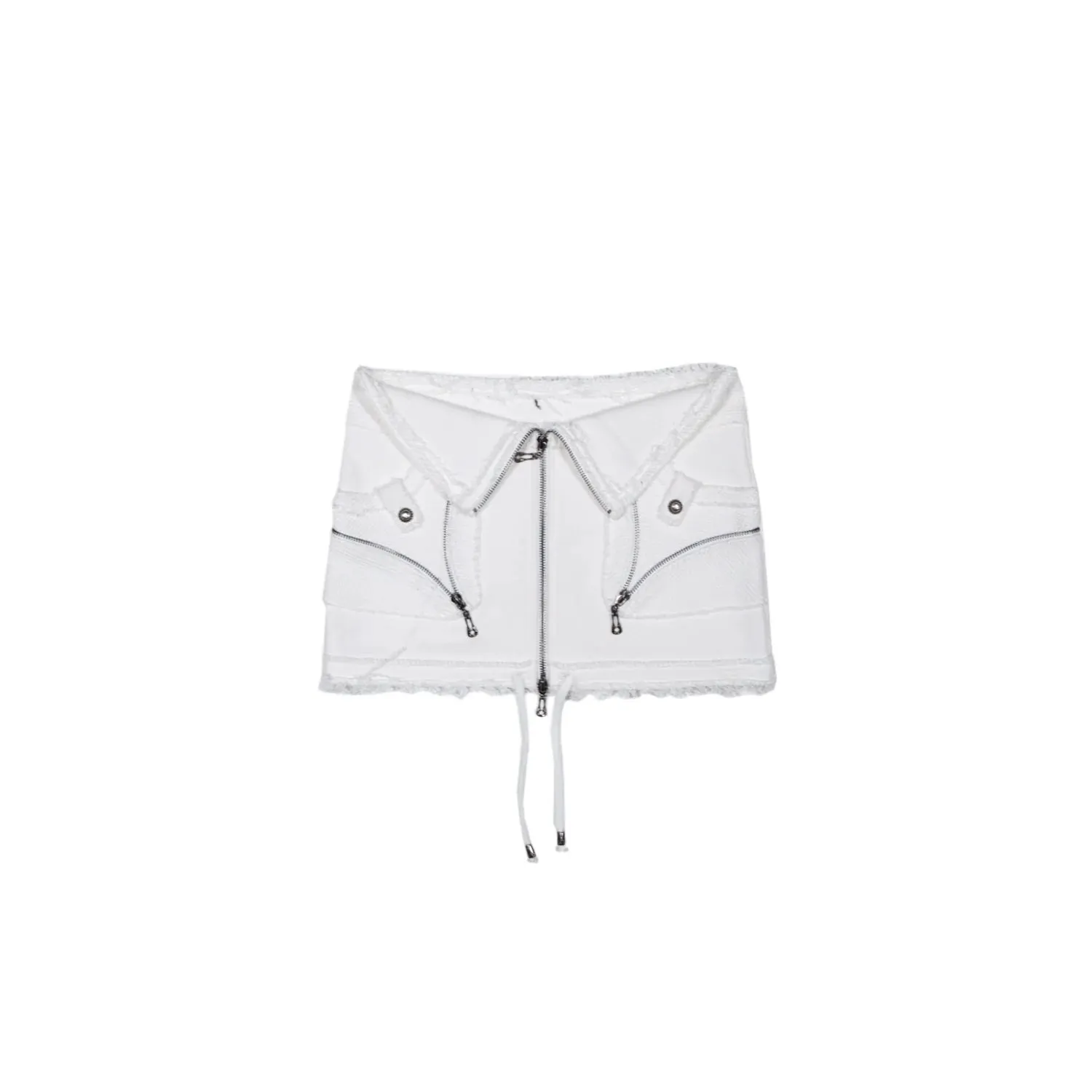 ARIADNAw Deconstructed Zipper Collar - White