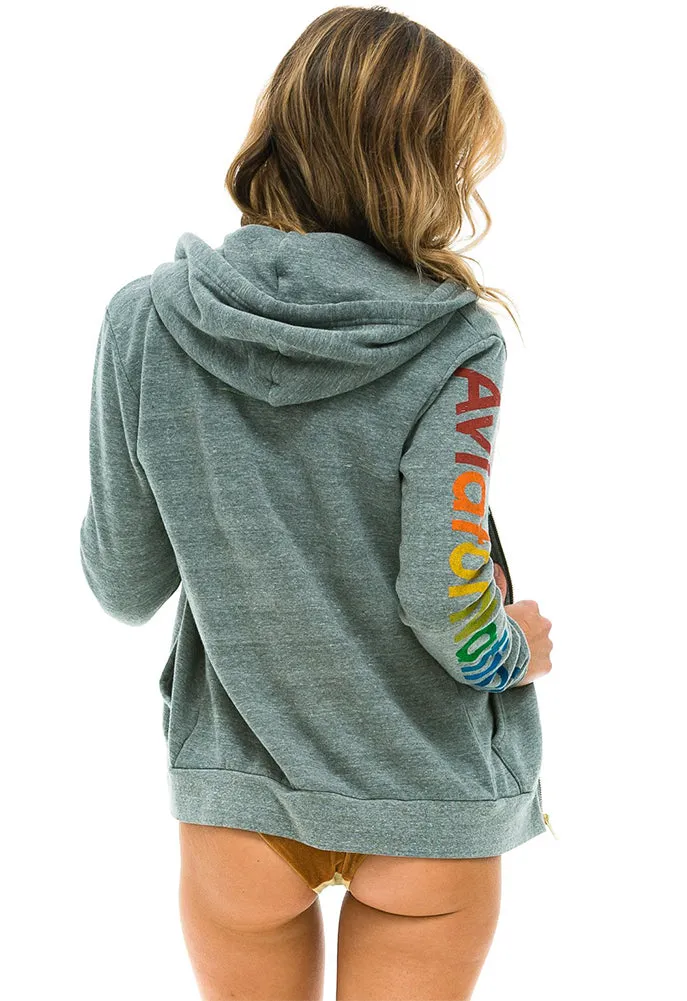 Aviator Nation Zip Hoodie in Heather Grey