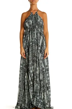 Black Printed Column Dress