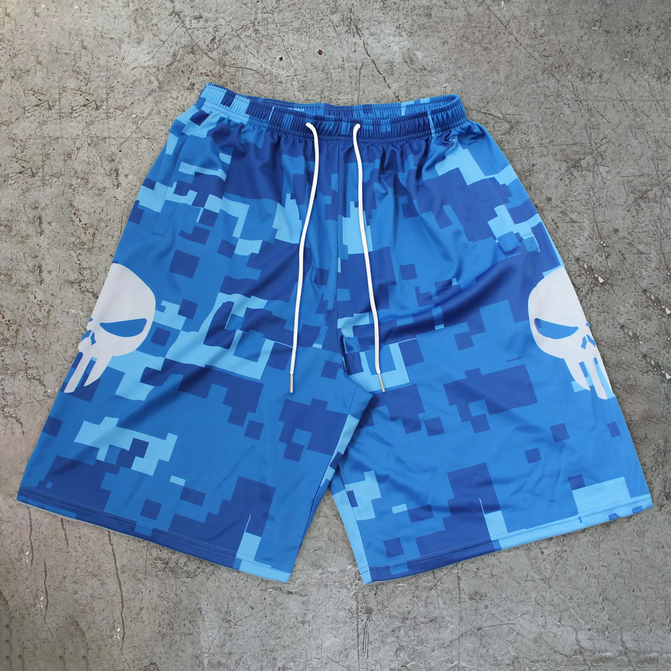 Bone Print Camo Casual Street Shorts