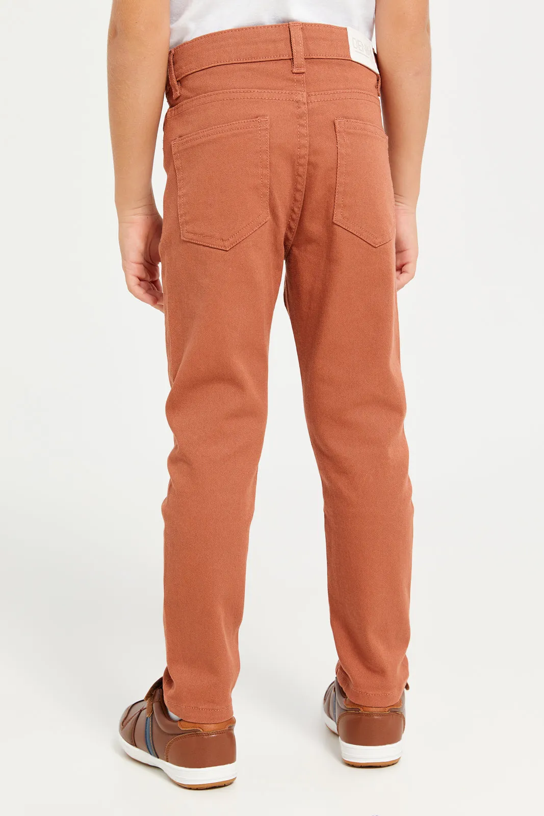 Boys Rust Denim Chino Trousers