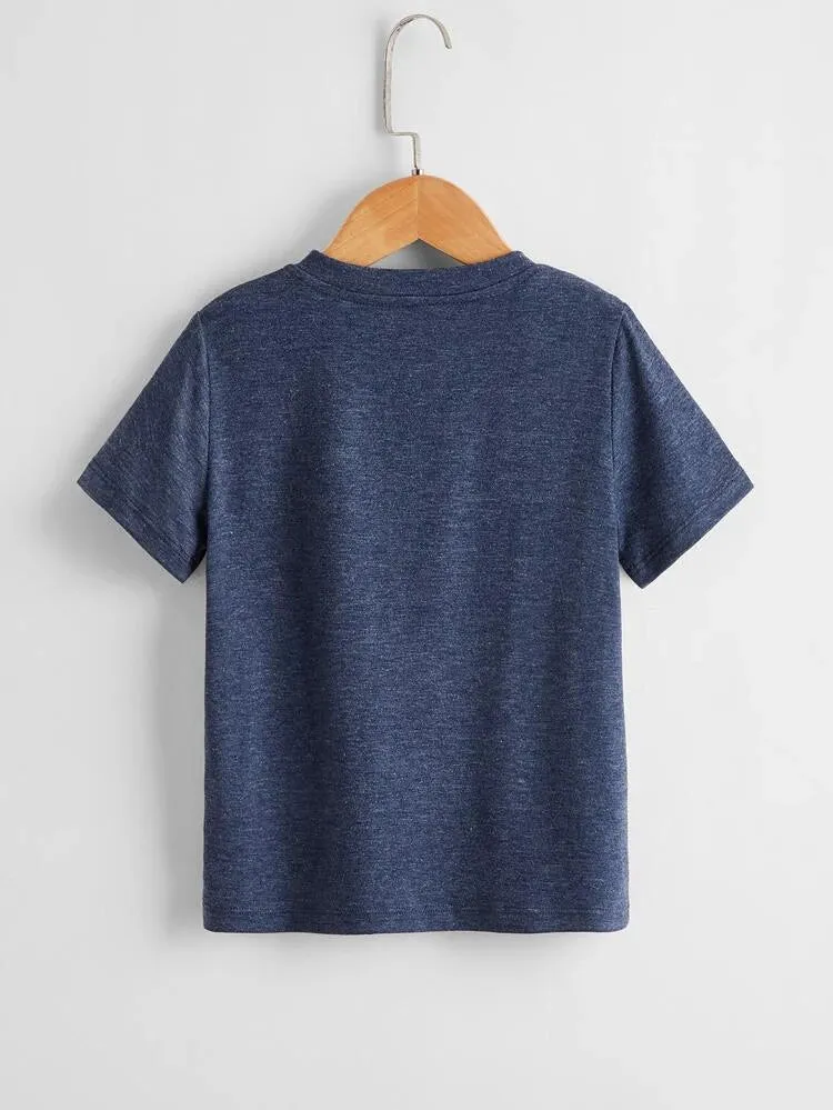 Boys’ Short-Sleeved Half Button Casual Tee