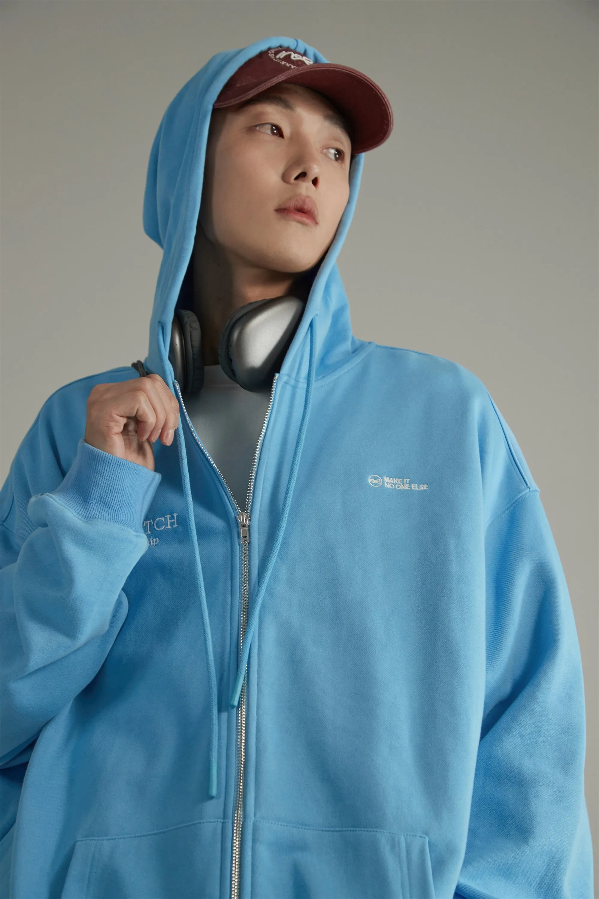 Colored Club Stretch Hooded Zip-Up