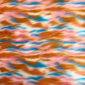 Copper Multicolor Ysidro Long Pile Faux Fur Fabric