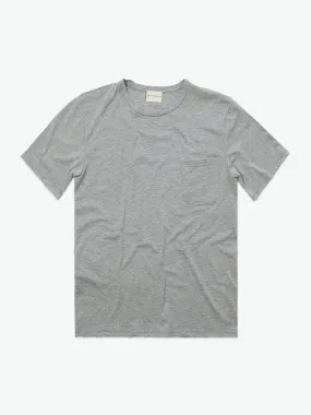 Crew Neck Regular Fit Organic Cotton Pocket T-shirt Melange Grey