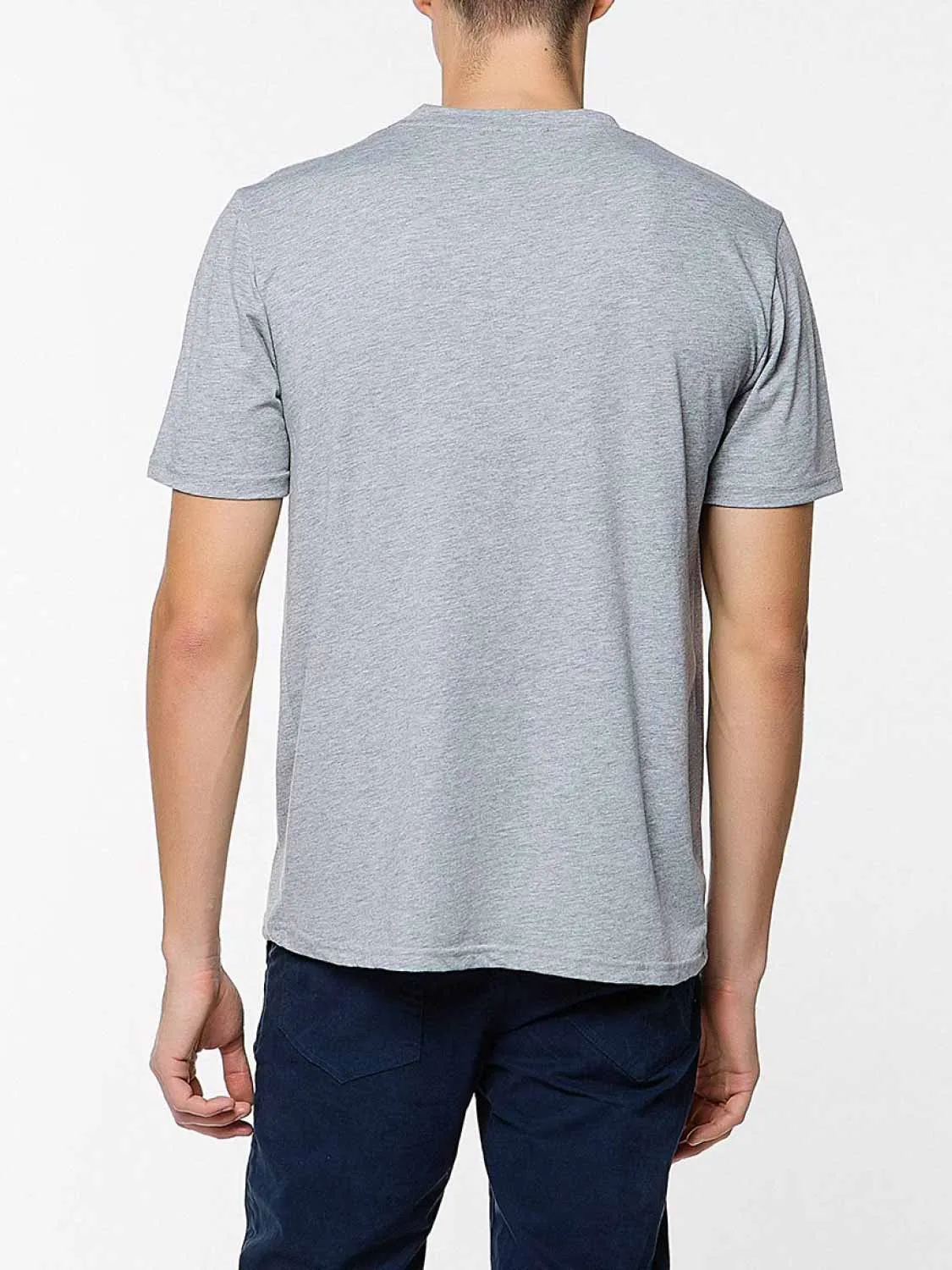 Crew Neck Regular Fit Organic Cotton Pocket T-shirt Melange Grey