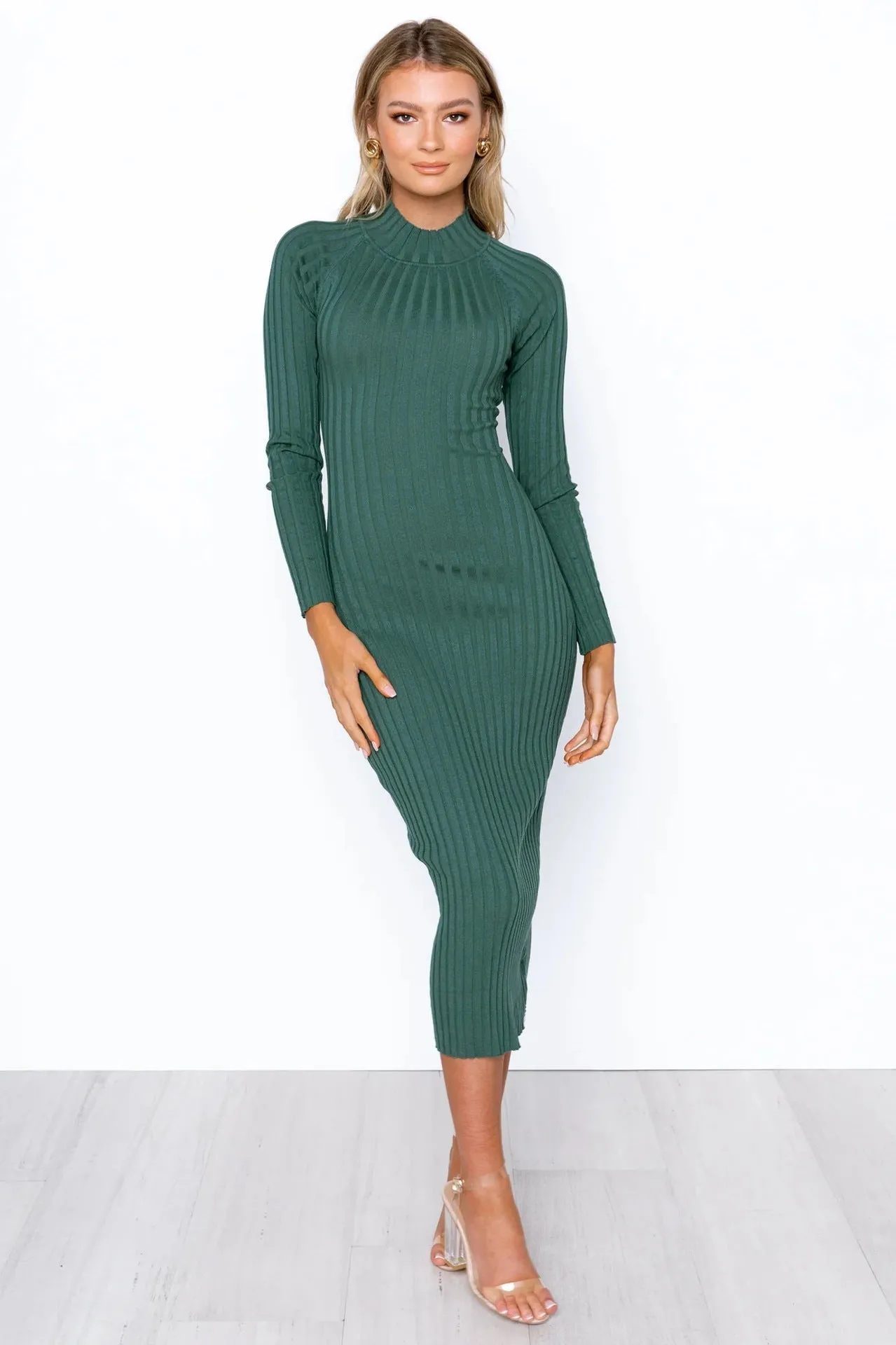 Elegant Pure Color Long Sleeve Hollow Out Maxi Dress