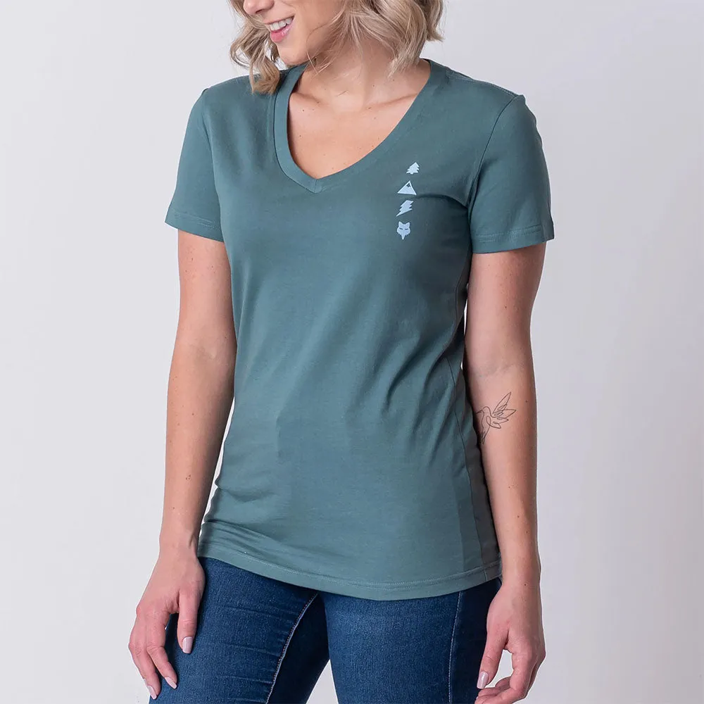 Fox Women's Raised From Dirt V-Neck Ss Tee (Gunmetal)