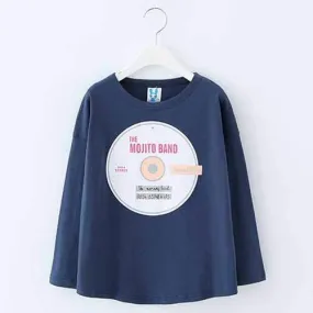 Girls Navy Blue Tees