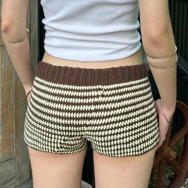 Kensington Striped Woolen Casual Shorts