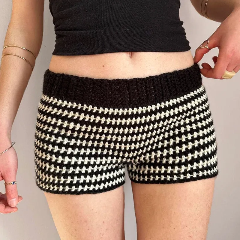 Kensington Striped Woolen Casual Shorts