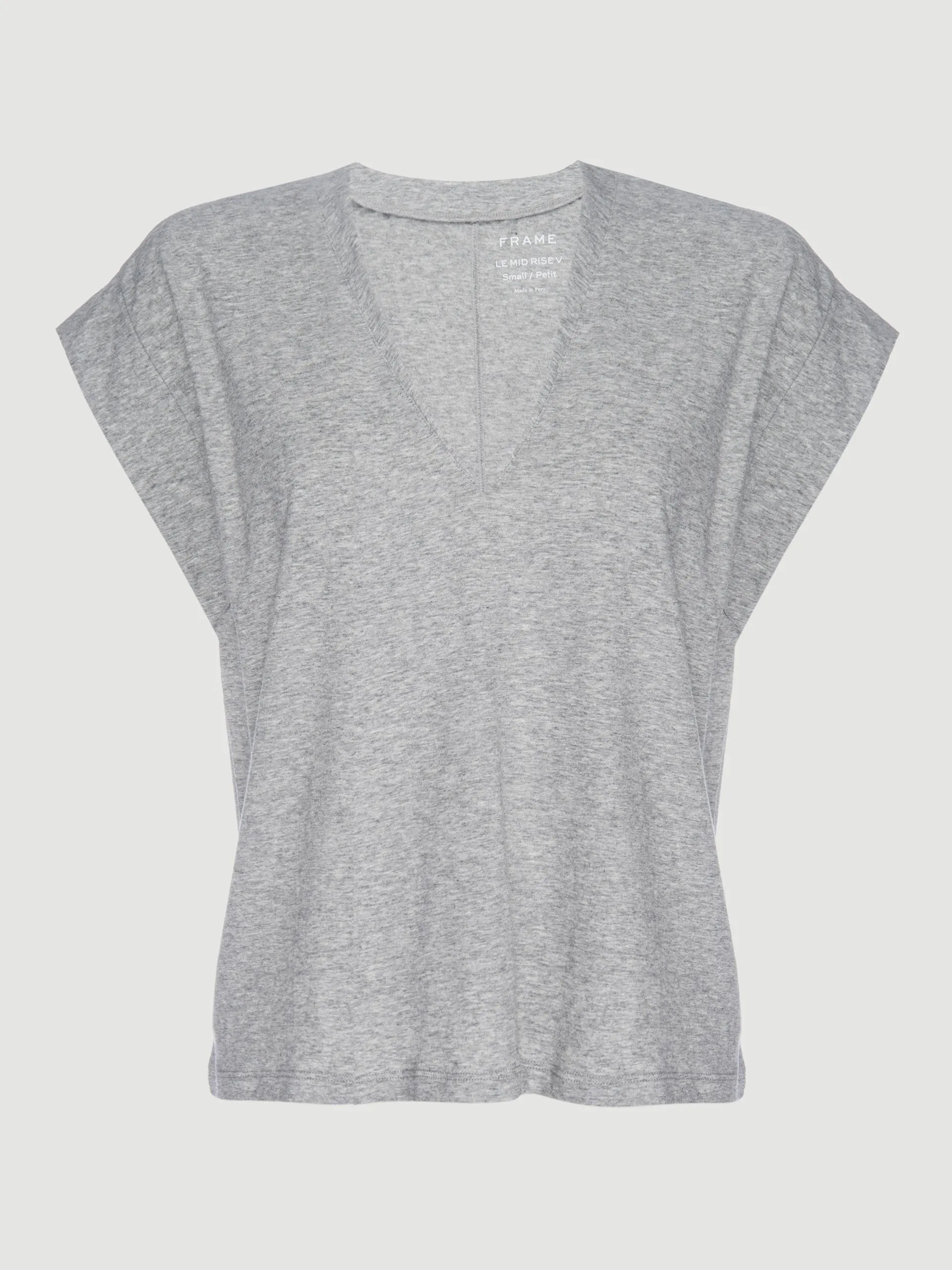 Le Mid Rise V Neck Tee -- Gris Heather