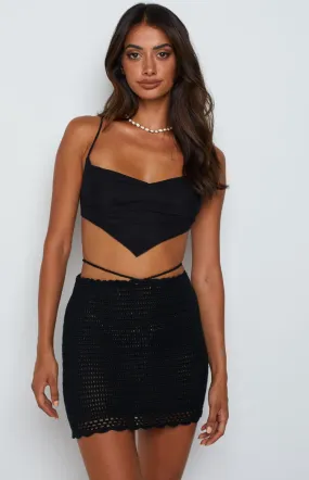 Liza Black Mesh Scarf Top