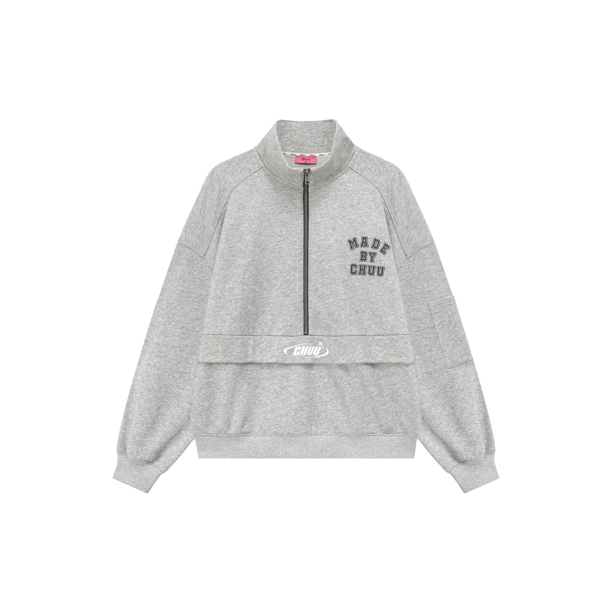 Logo Half Zip Up Simple Sweatshirt