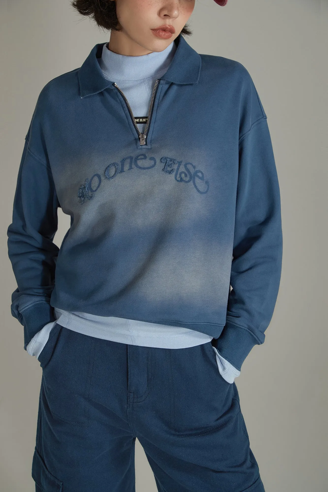 Logo Half Zip Up Sweatshirt