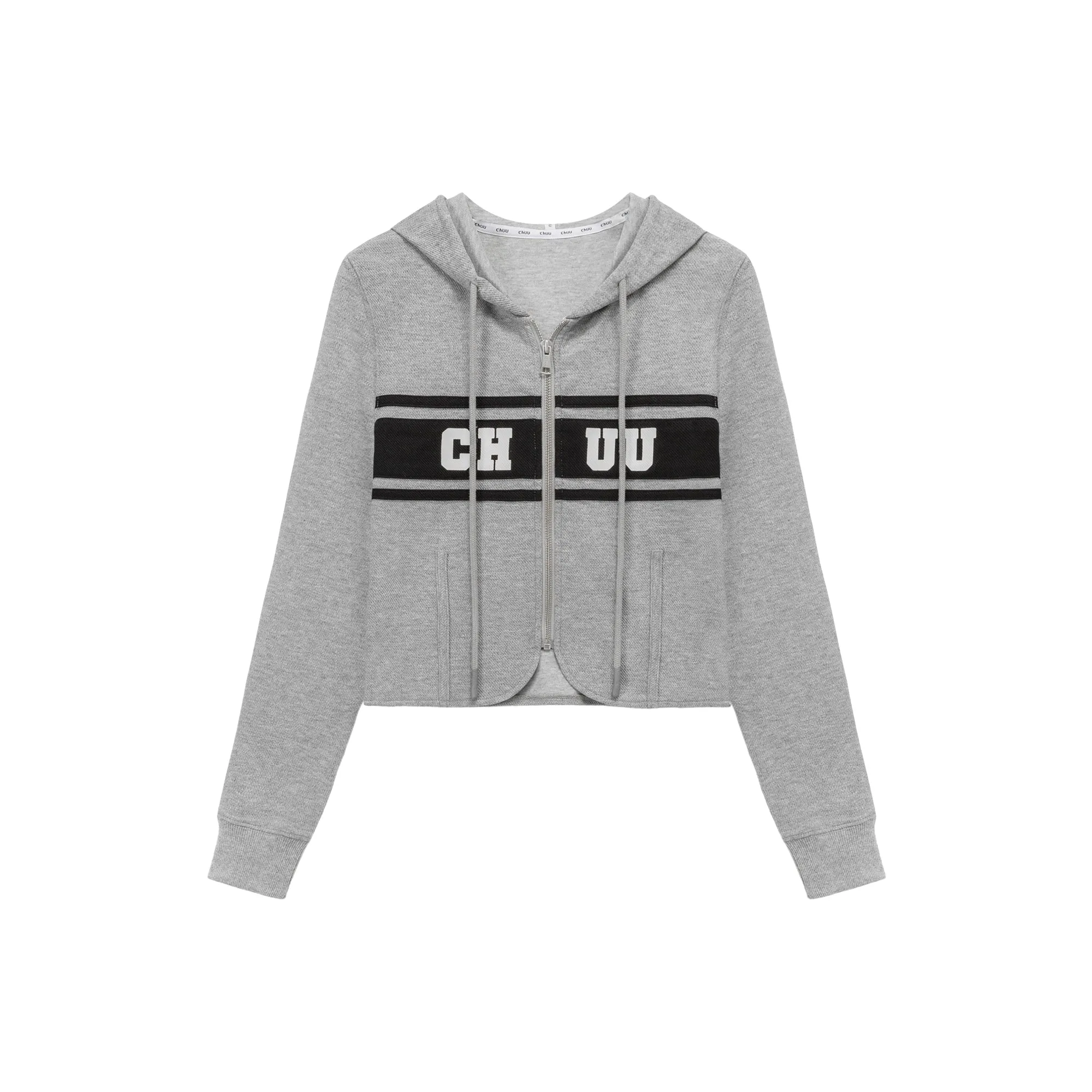 Logo Sporty Color Contrast Hooded Zip-Up