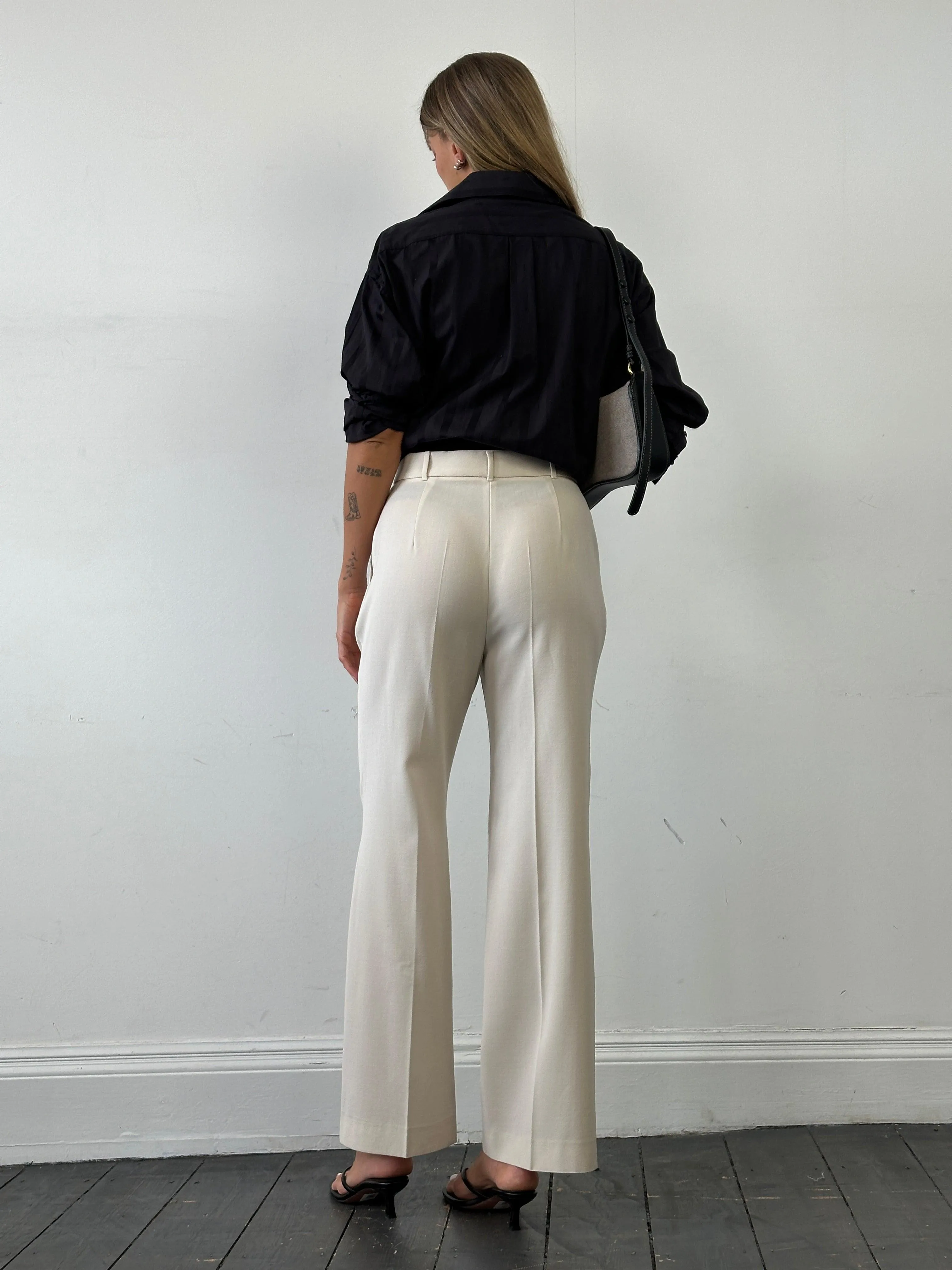 Max Mara Pure Wool High Waisted Tailored Trousers - W28