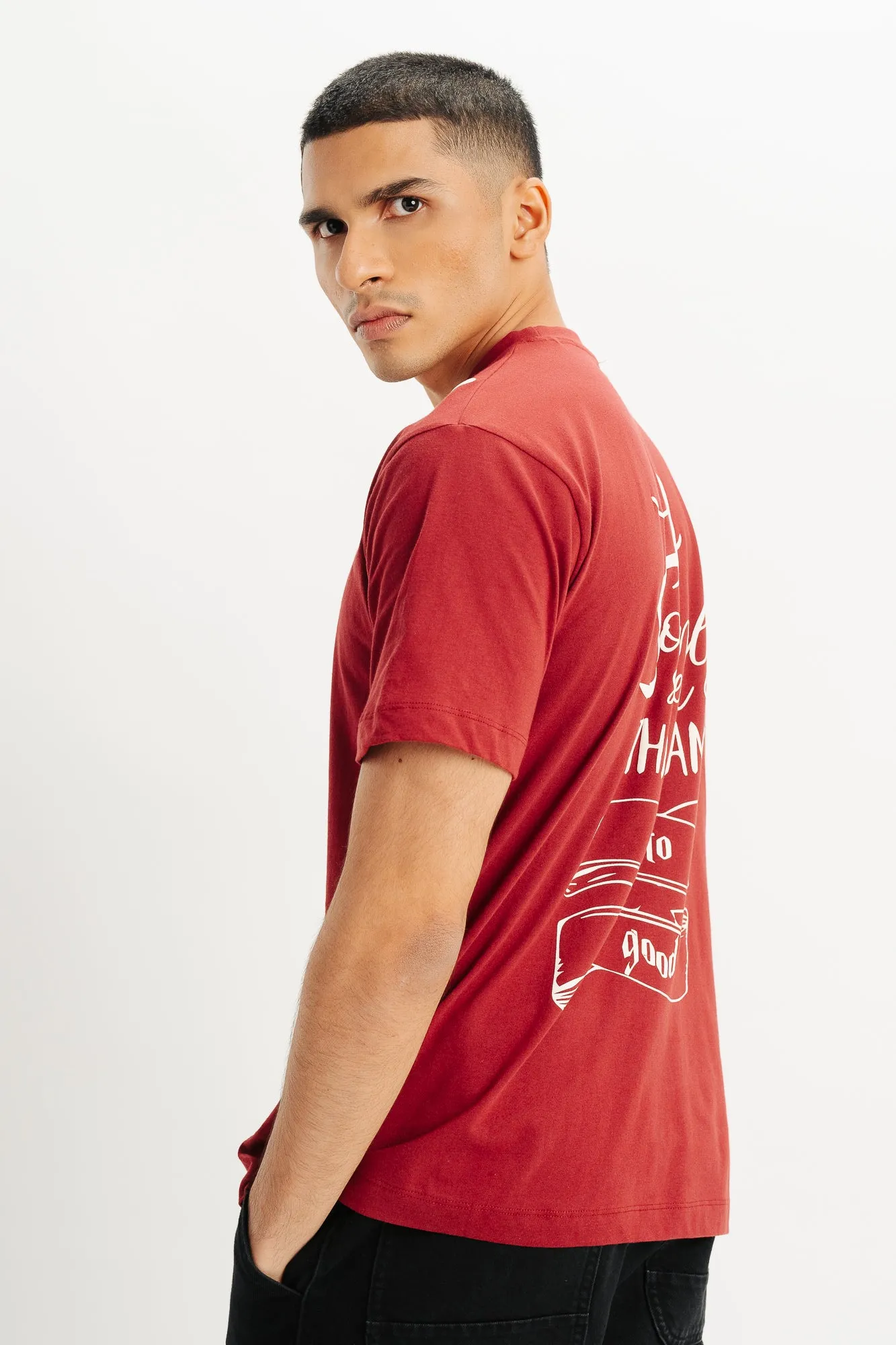 Men's Red Swear Up Oversized Tees