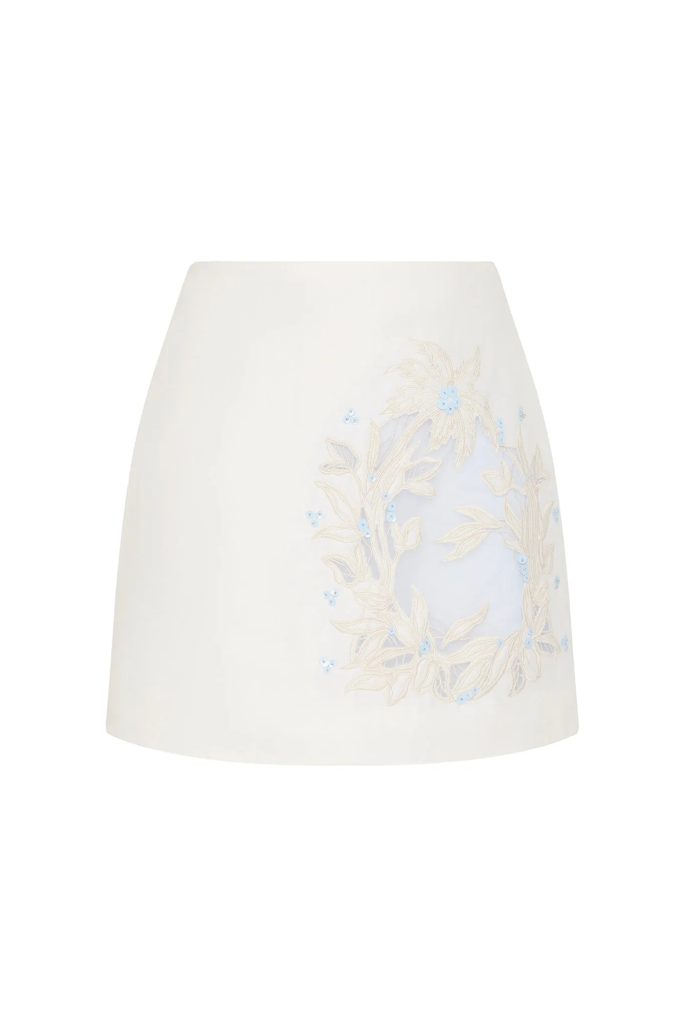 Mirrors Embroidered Mini Skirt