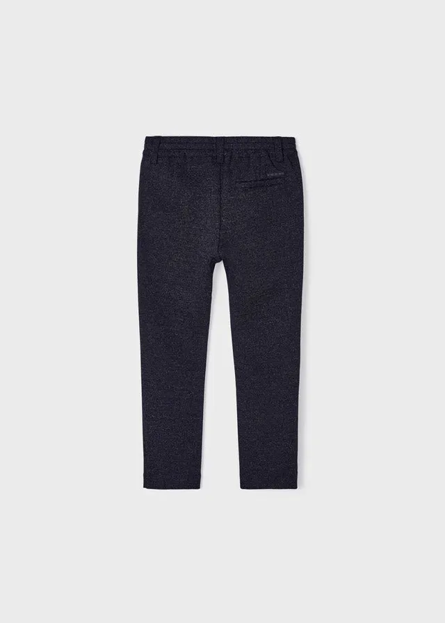 Navy Stretch Knit Chino Trousers, 4510