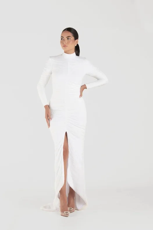 Nina White Long Sleeves Dress