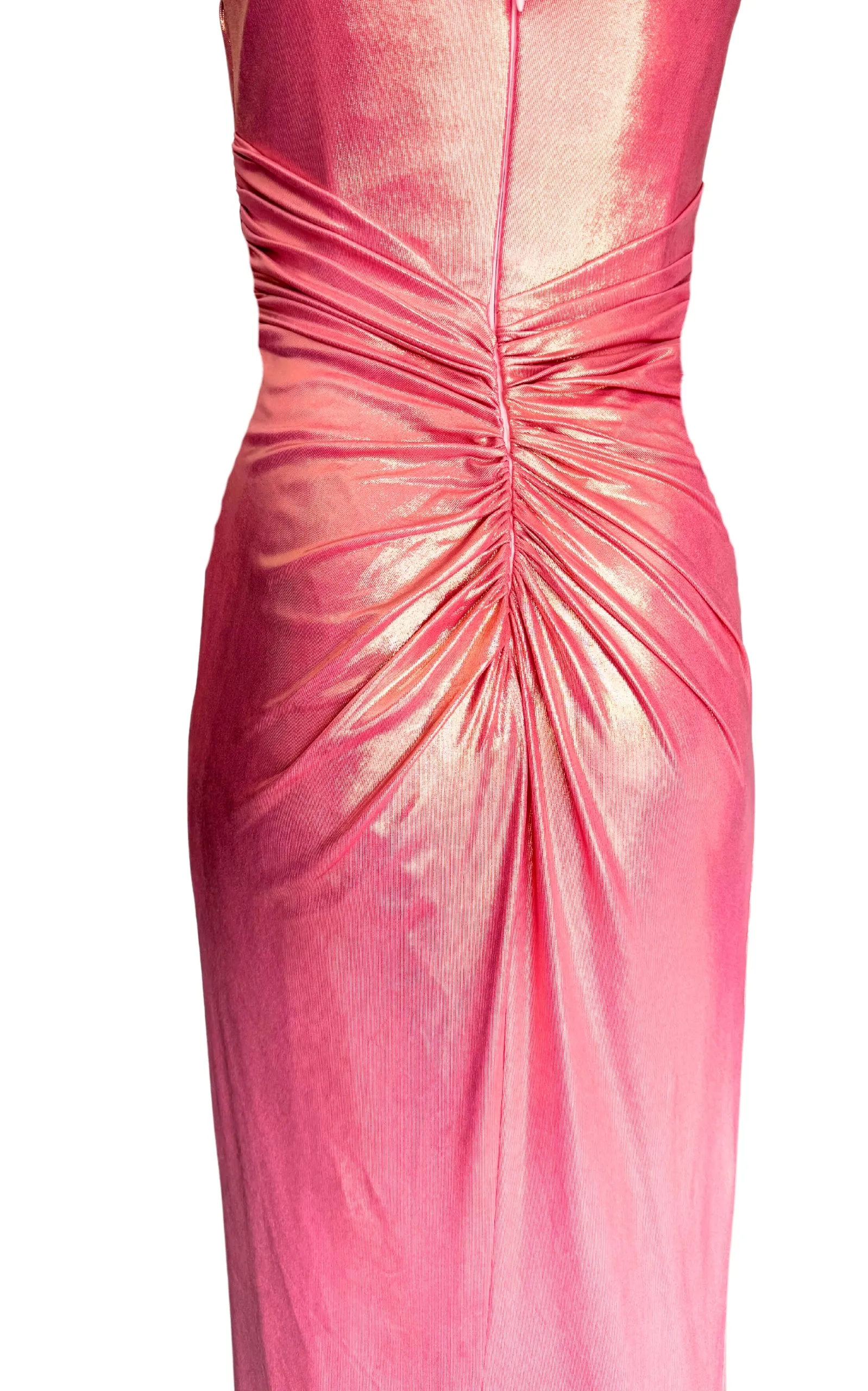 Pink Metallic Cocktail Prom Dress