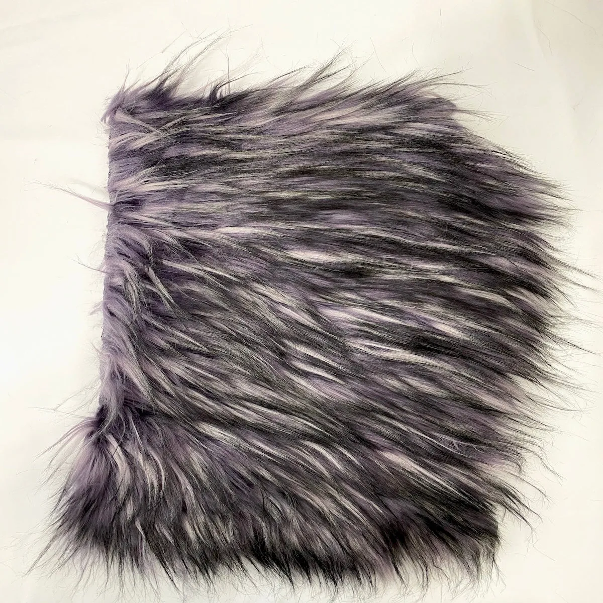 Purple Multicolor Husky Print Shaggy Faux Fur Fabric