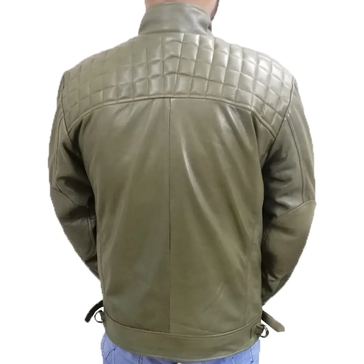 Quilted Green Leather Jacket