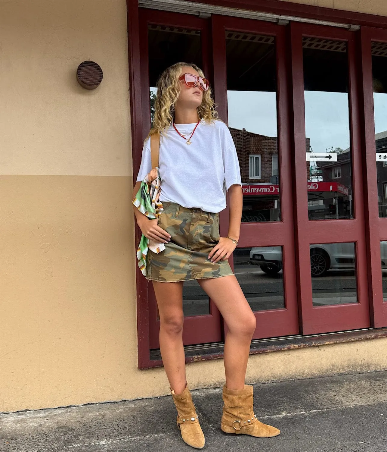 RAW EDGE CAMO SKIRT- CAMO