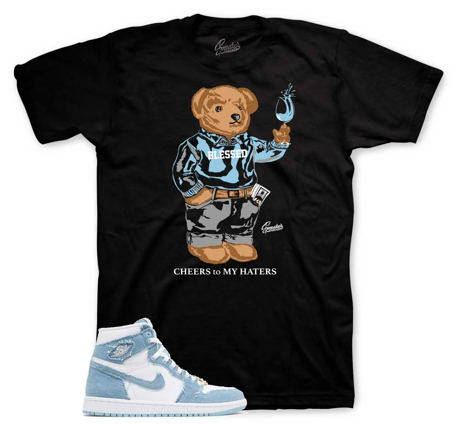 Retro 1 Denim Cheers Bear Shirt