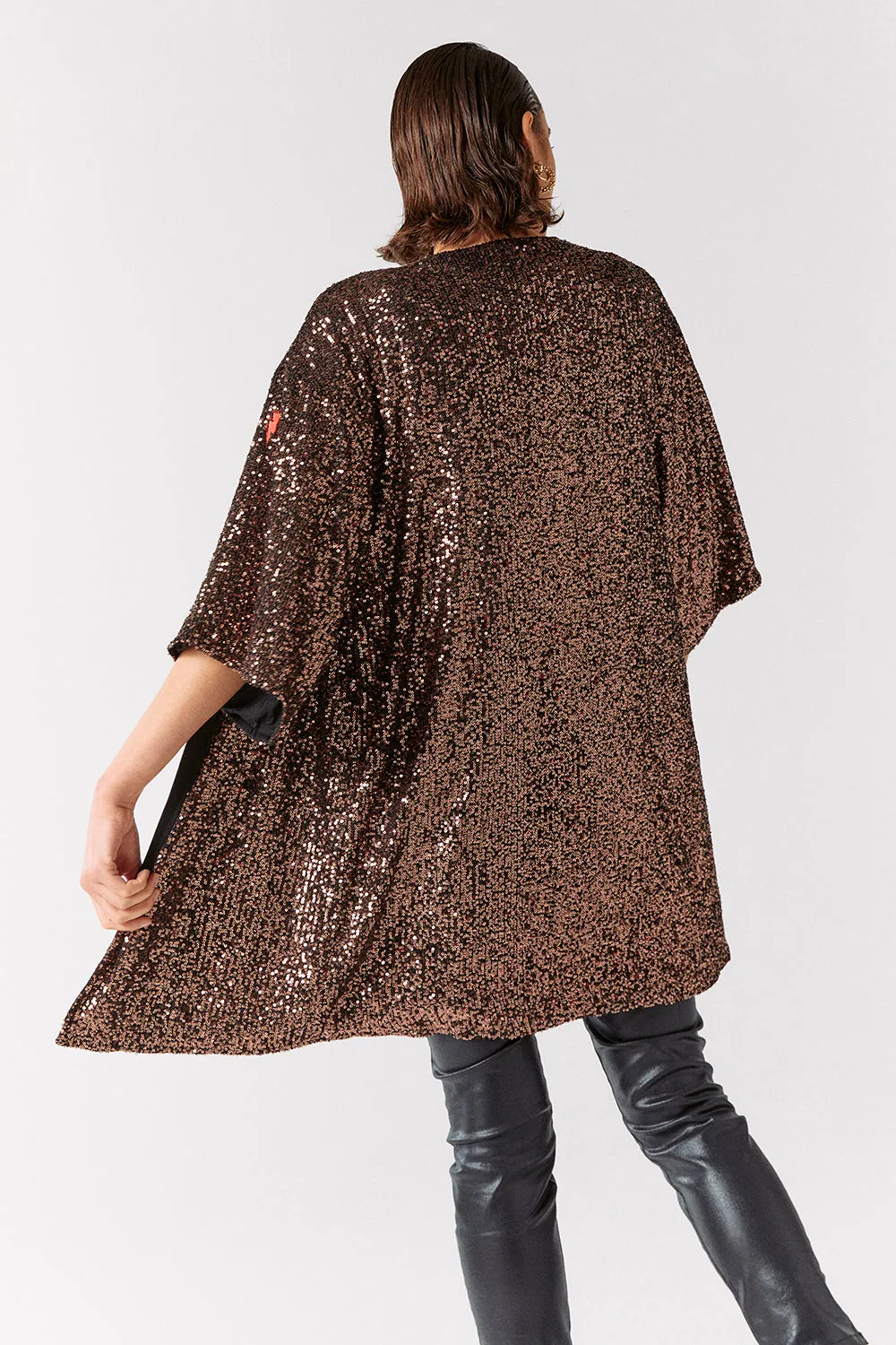 Rose Gold Sequin Kimono