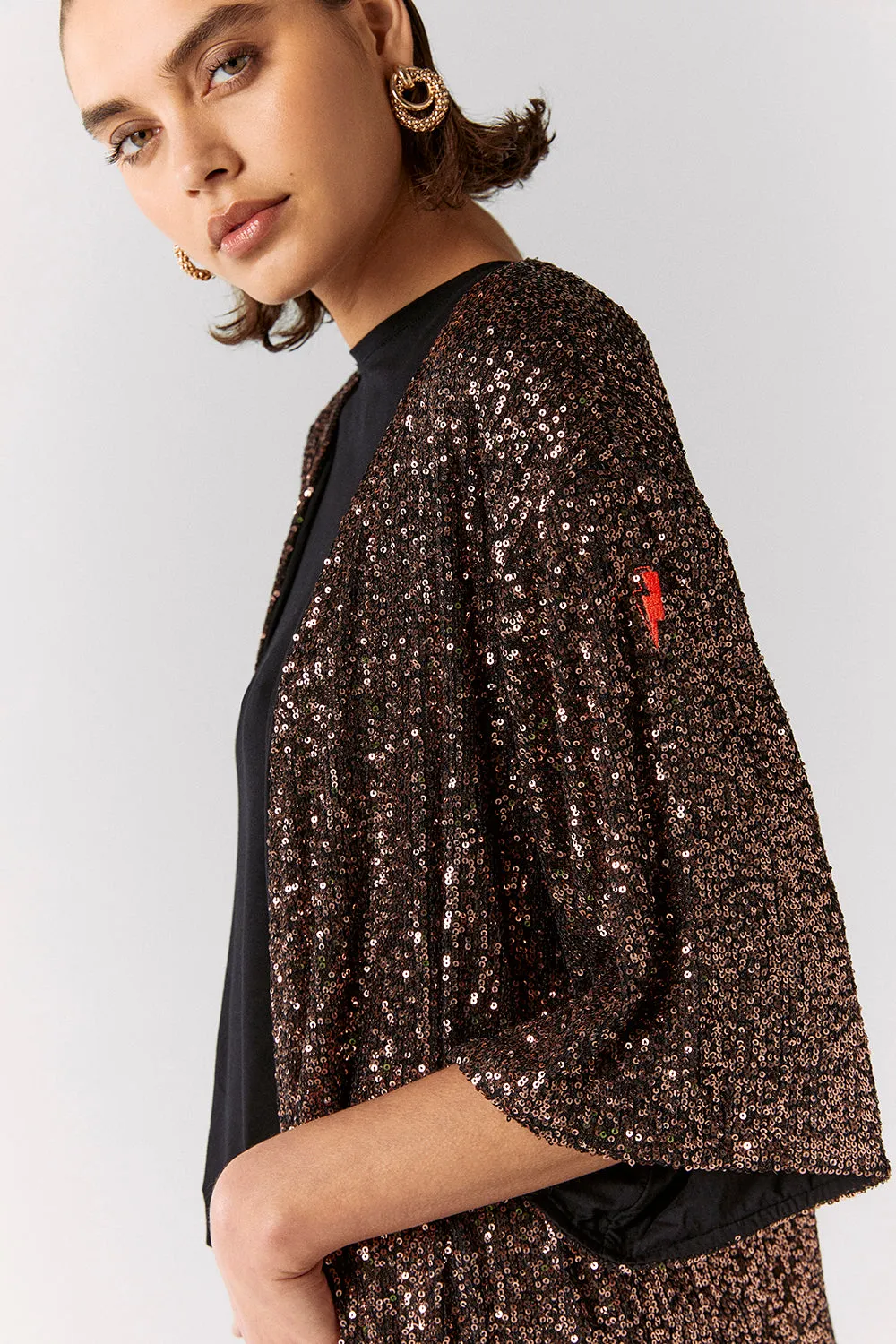 Rose Gold Sequin Kimono