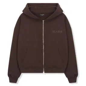 SIARR Brown Zip-Up Hoodie