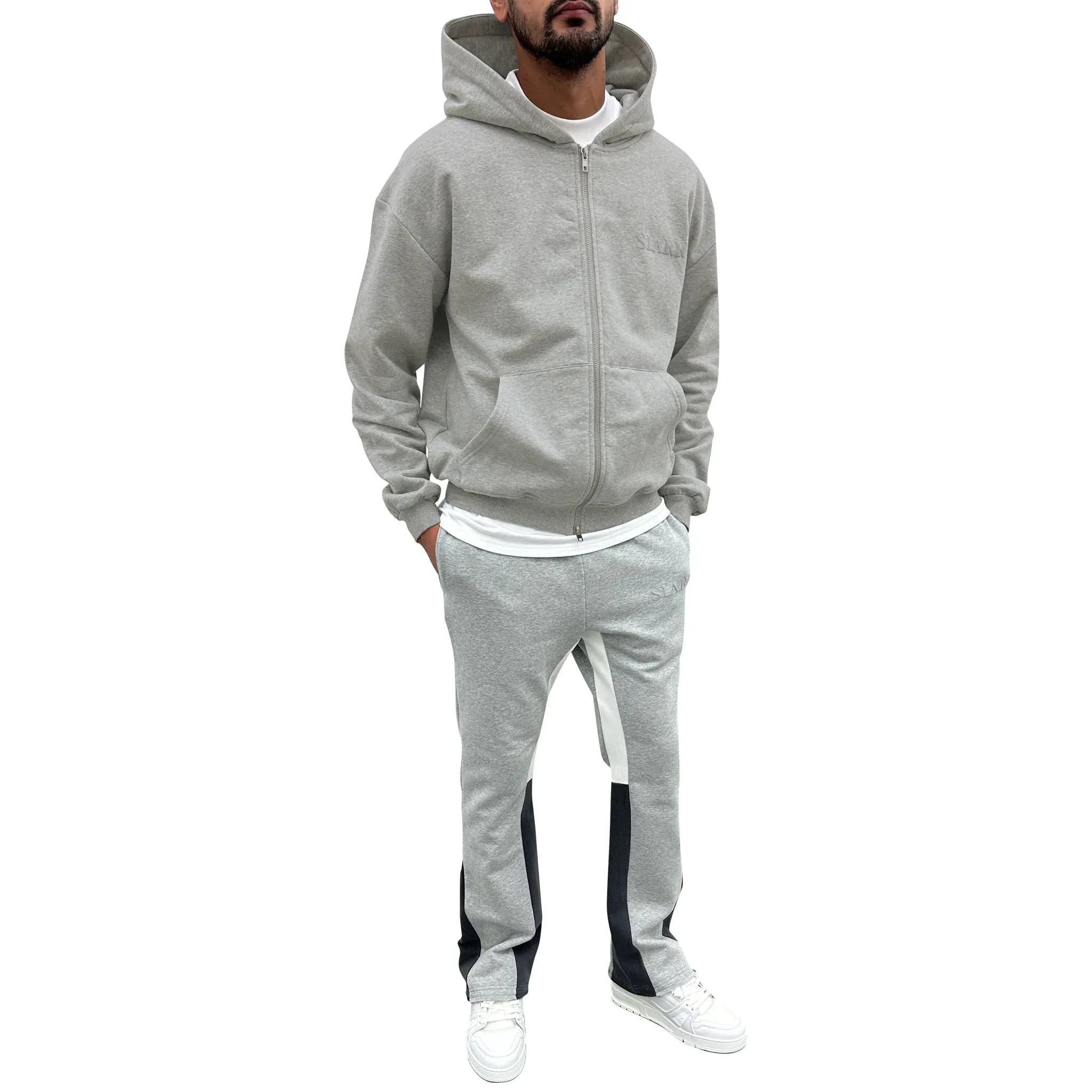 SIARR Light Grey Zip-Up Hoodie