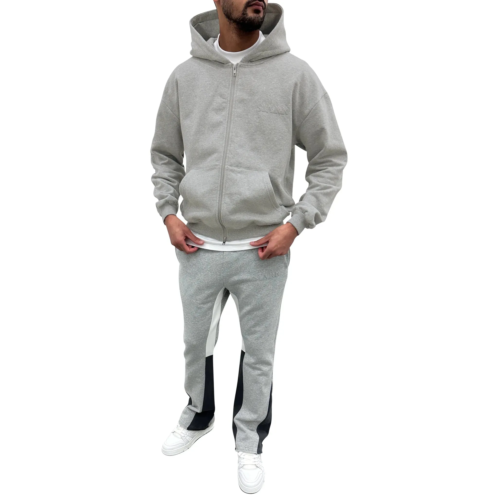 SIARR Light Grey Zip-Up Hoodie