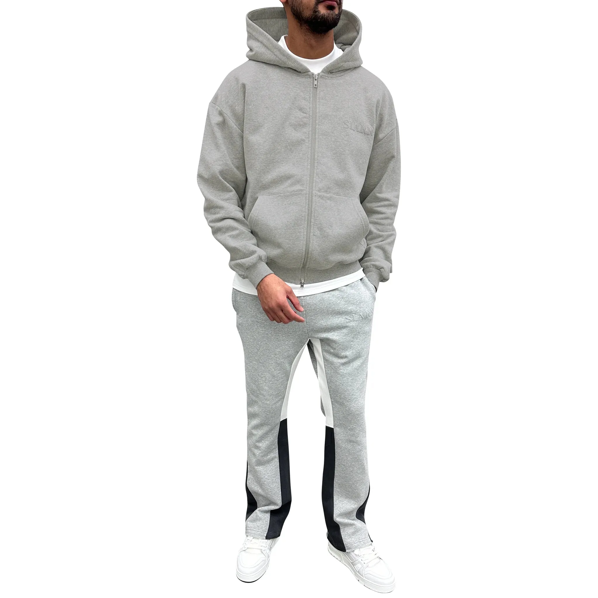 SIARR Light Grey Zip-Up Hoodie