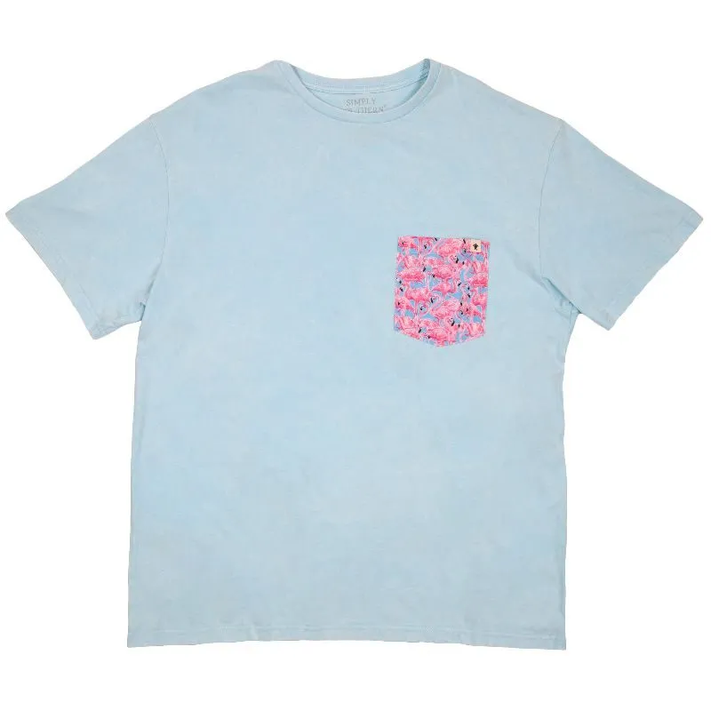 Simply Southern - Short Sleeve Pocket Tee, FLAMINGO