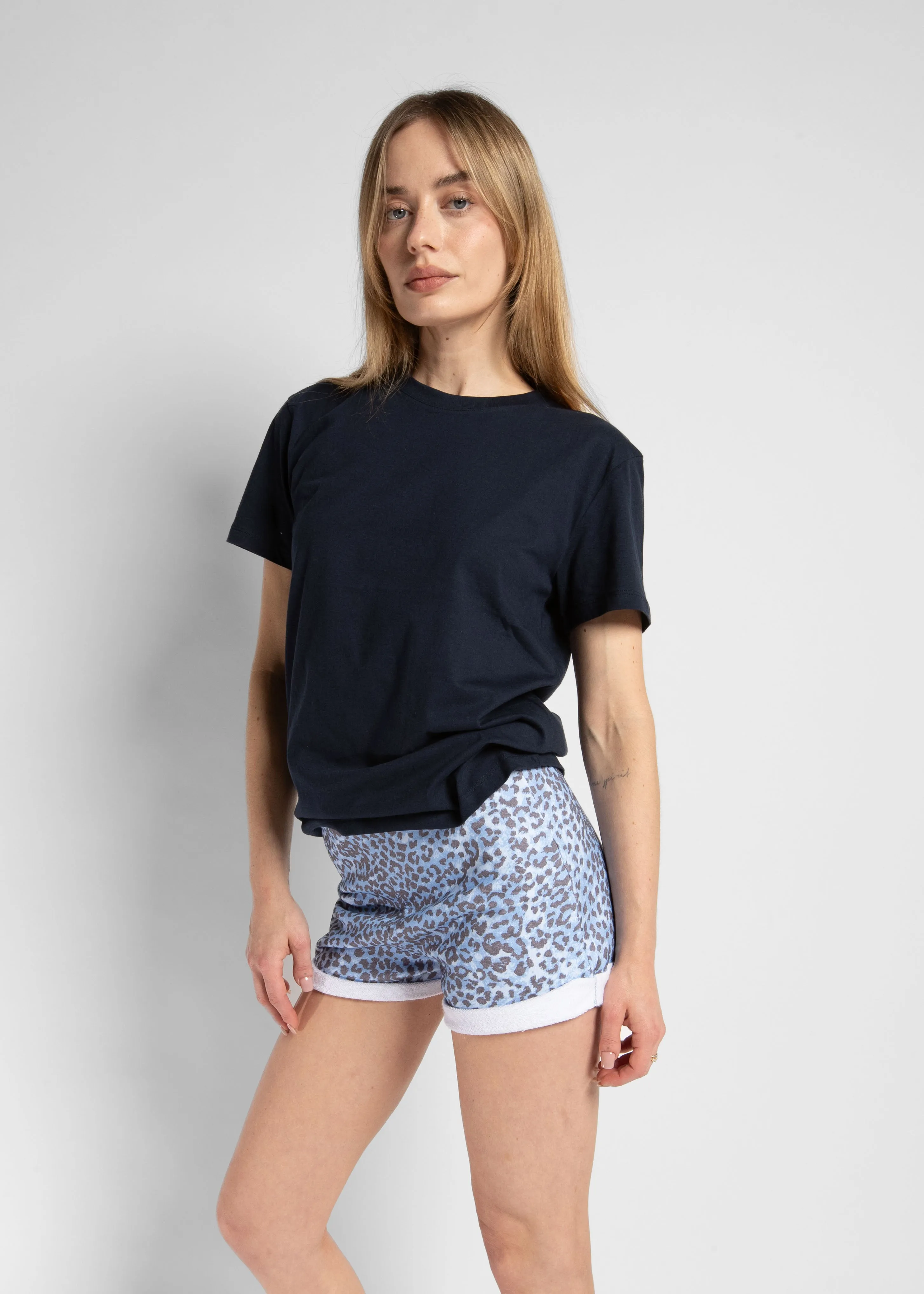 SWEAT SHORTS - LEOPARD BLEU