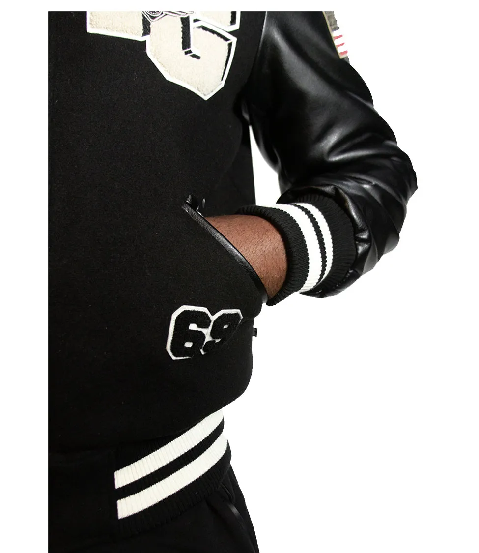 Top Gun GOAT Varsity Jacket Black Black