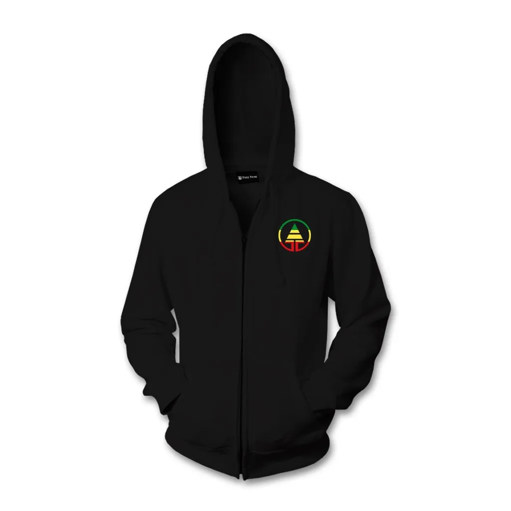 Tribe Rasta Logo Embroidered Zip Up Hoodie