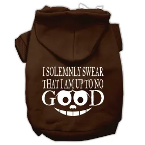 Up to No Good Screen Print Pet Hoodies Brown Size XL (16)