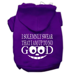 Up to No Good Screen Print Pet Hoodies Purple Size Lg (14)