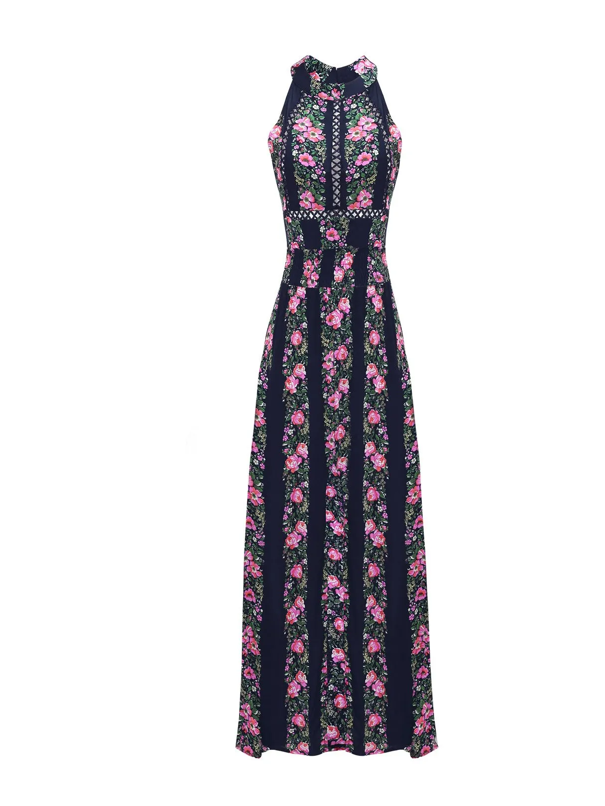 Wholesale Sleeveless Floral Print Maxi Dresses