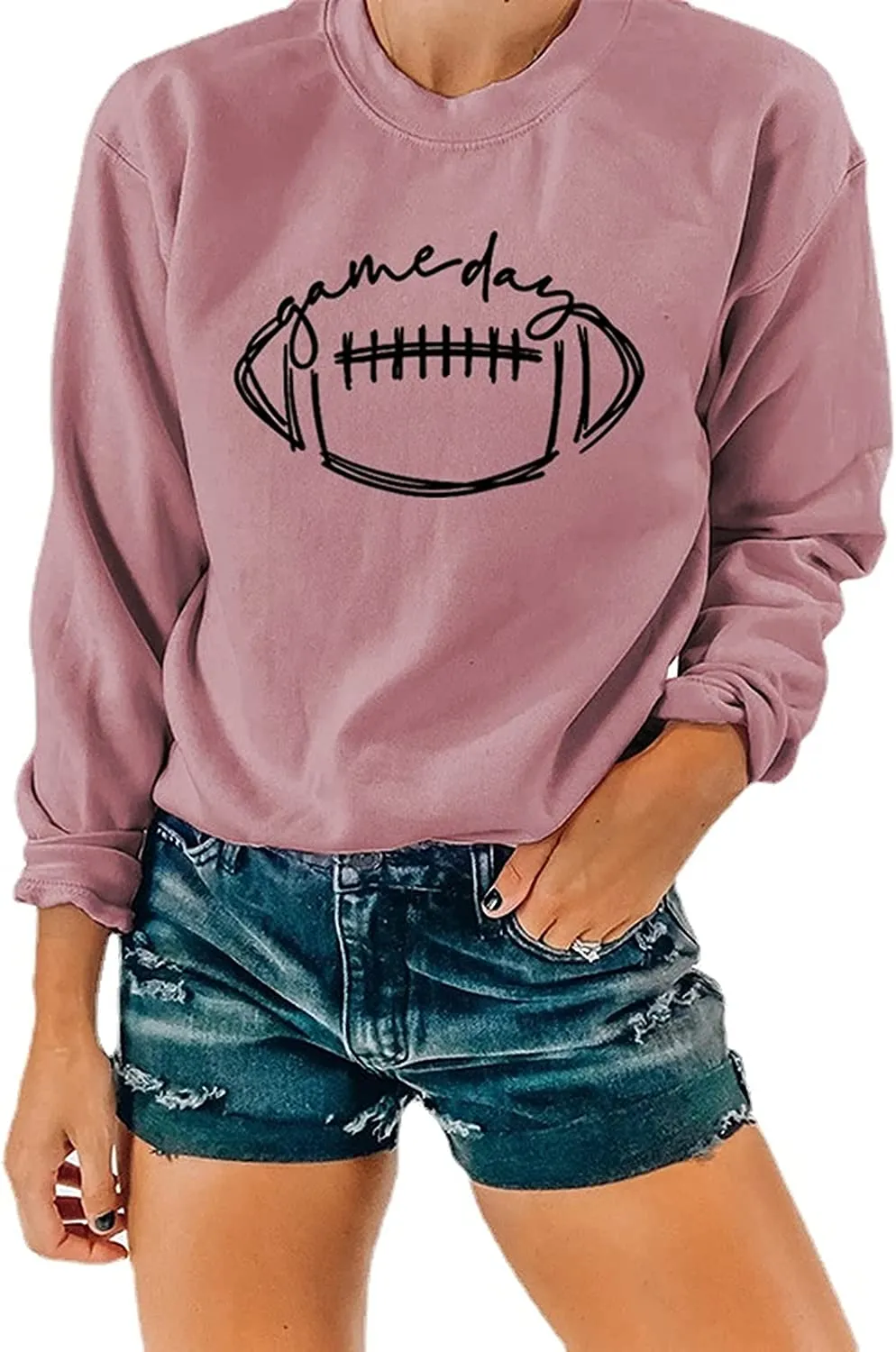 Women Game Day Sweatshirt Football Game Day Long Sleeve Clothing